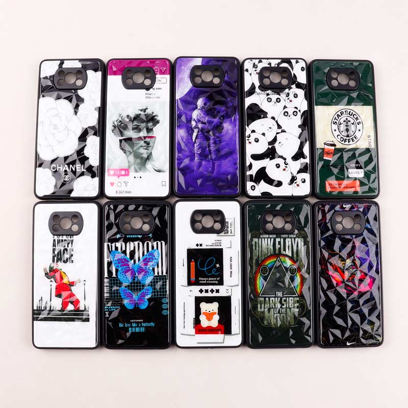 قاب طرحدار پشت برجسته محافظ لنزدار Xiaomi Poco X3