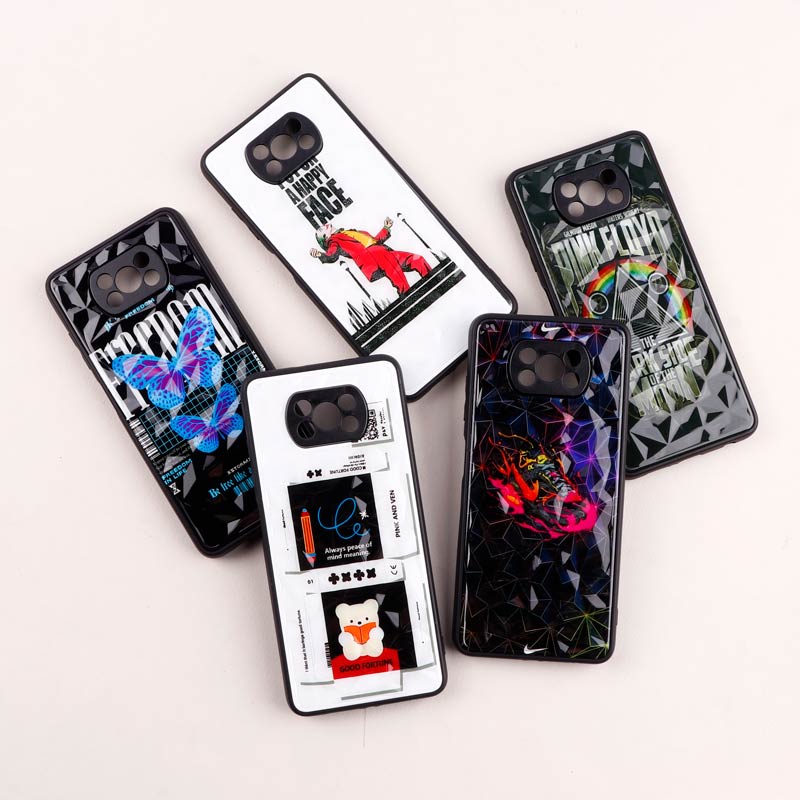 قاب طرحدار پشت برجسته محافظ لنزدار Xiaomi Poco X3