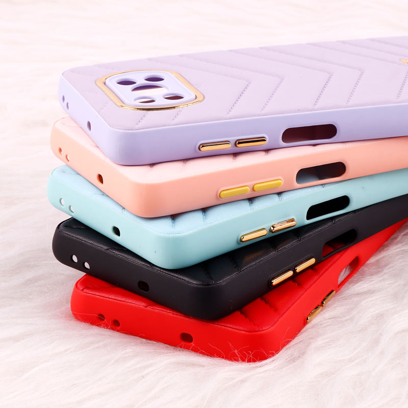 قاب پافر چرمی لوزی محافظ لنزدار Xiaomi Poco X3