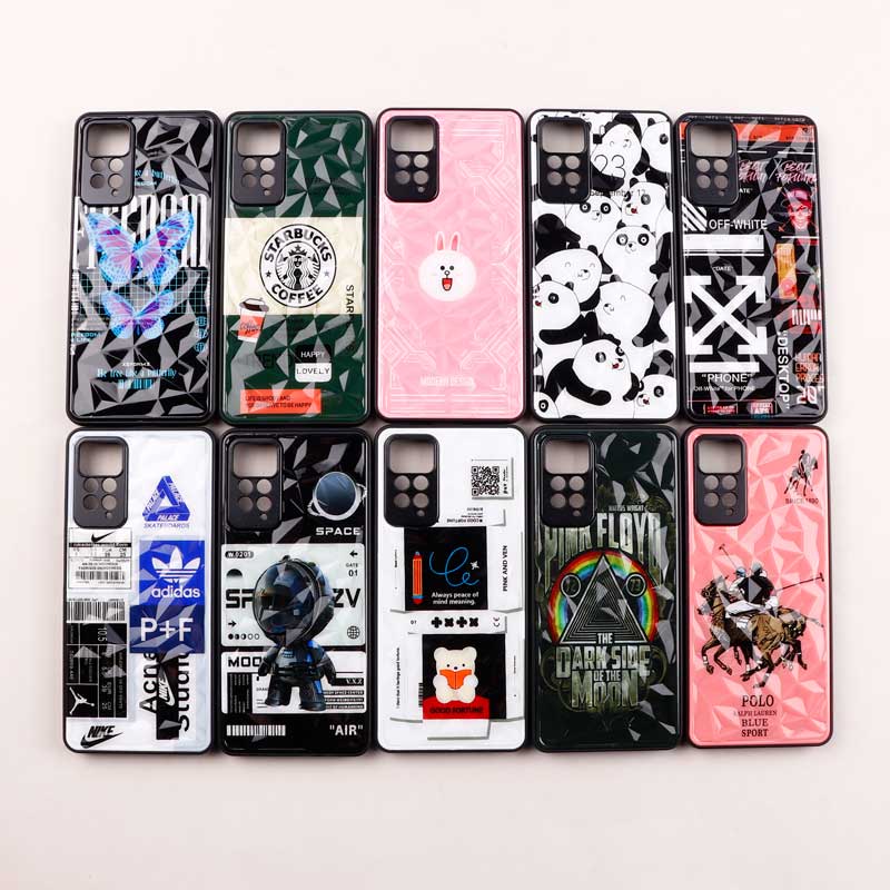 قاب طرحدار پشت برجسته محافظ لنزدار Xiaomi Redmi Note 11 Pro