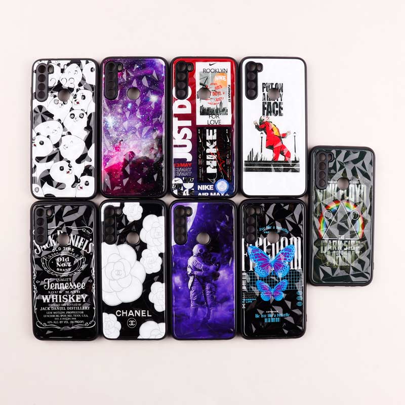 قاب طرحدار پشت برجسته محافظ لنزدار Xiaomi Redmi Note 8
