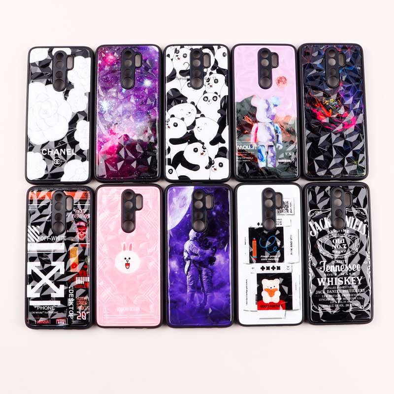 قاب طرحدار پشت برجسته محافظ لنزدار Xiaomi Redmi Note 8 Pro