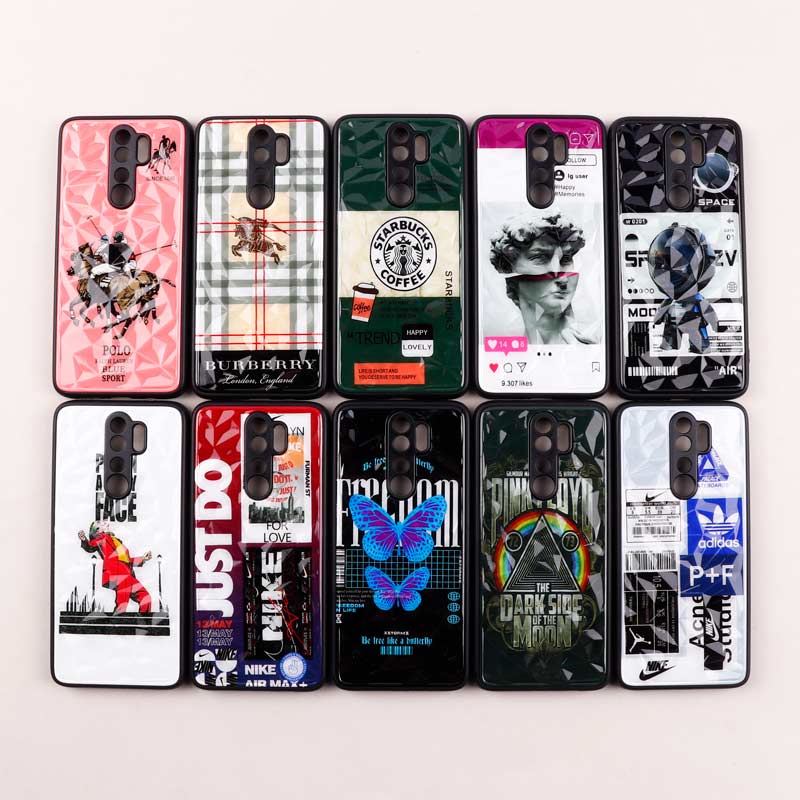 قاب طرحدار پشت برجسته محافظ لنزدار Xiaomi Redmi Note 8 Pro