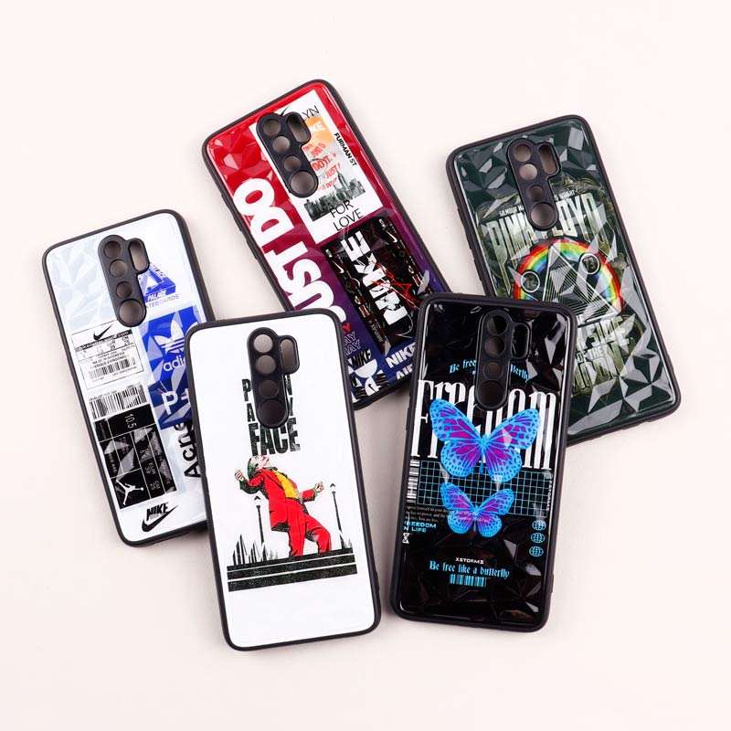 قاب طرحدار پشت برجسته محافظ لنزدار Xiaomi Redmi Note 8 Pro