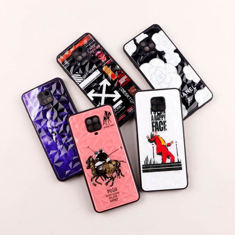 قاب طرحدار پشت برجسته محافظ لنزدار Xiaomi Redmi Note 9 Pro