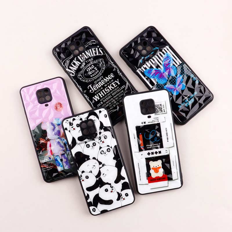 قاب طرحدار پشت برجسته محافظ لنزدار Xiaomi Redmi Note 9 Pro