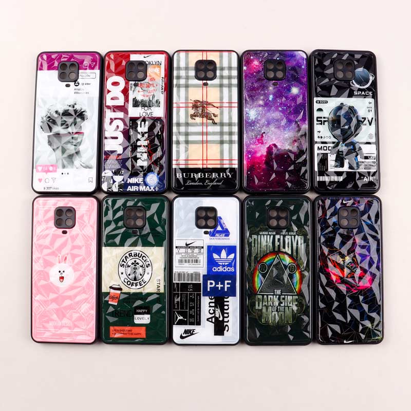 قاب طرحدار پشت برجسته محافظ لنزدار Xiaomi Redmi Note 9 Pro