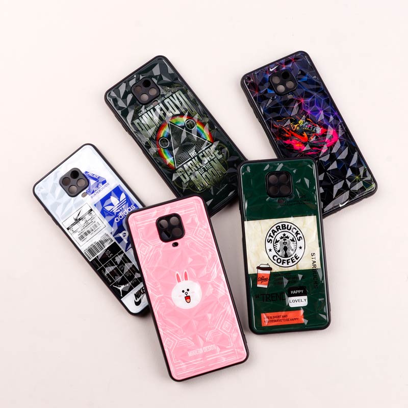قاب طرحدار پشت برجسته محافظ لنزدار Xiaomi Redmi Note 9 Pro