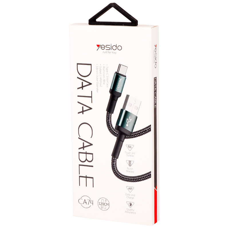 کابل تایپ سی فست شارژ Yesido CA74 2.4A 1.2m