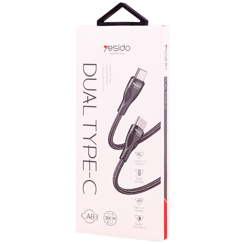 کابل تبدیل فست شارژ Yesido CA83 Type-C to Type-C 45W 30cm