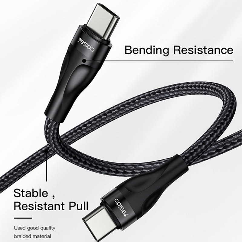 کابل تبدیل فست شارژ Yesido CA83 Type-C to Type-C 45W 30cm