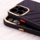 قاب پافر چرمی لوزی محافظ لنزدار iPhone 12 Pro مشکی