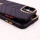 قاب پافر چرمی لوزی محافظ لنزدار iPhone 12 Pro مشکی