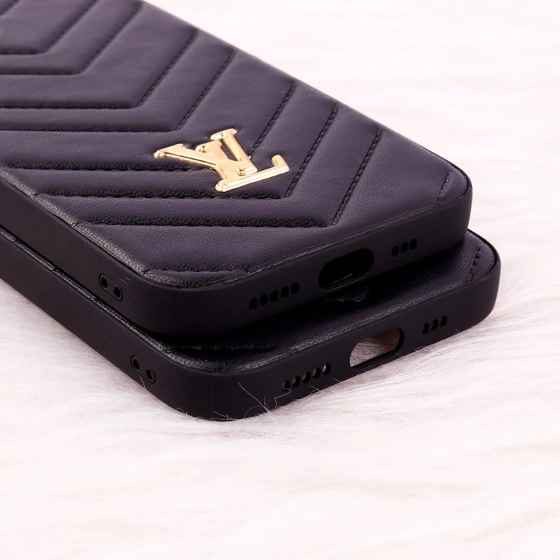قاب پافر چرمی لوزی محافظ لنزدار iPhone 12 Pro مشکی