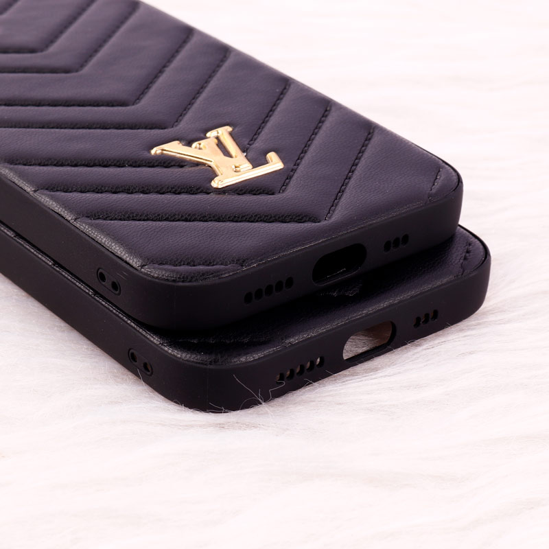 قاب پافر چرمی لوزی محافظ لنزدار iPhone 12 Pro مشکی