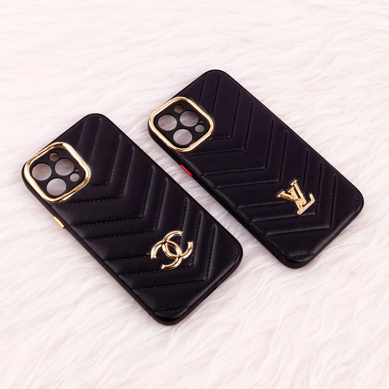 قاب پافر چرمی لوزی محافظ لنزدار iPhone 12 Pro مشکی