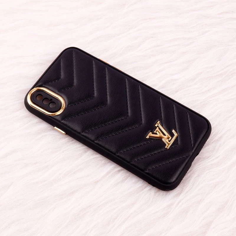 قاب پافر چرمی لوزی محافظ لنزدار iPhone X