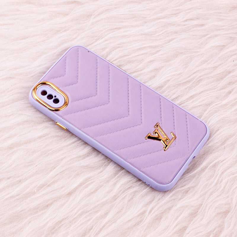 قاب پافر چرمی لوزی محافظ لنزدار iPhone X