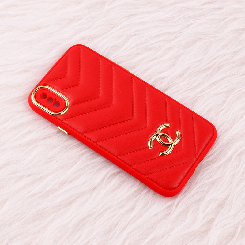 قاب پافر چرمی لوزی محافظ لنزدار iPhone X