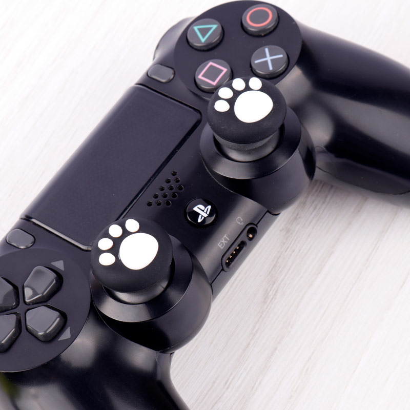 روکش آنالوگ دسته بازی Play Station/XBOX طرح رد پا سفید زمینه مشکی