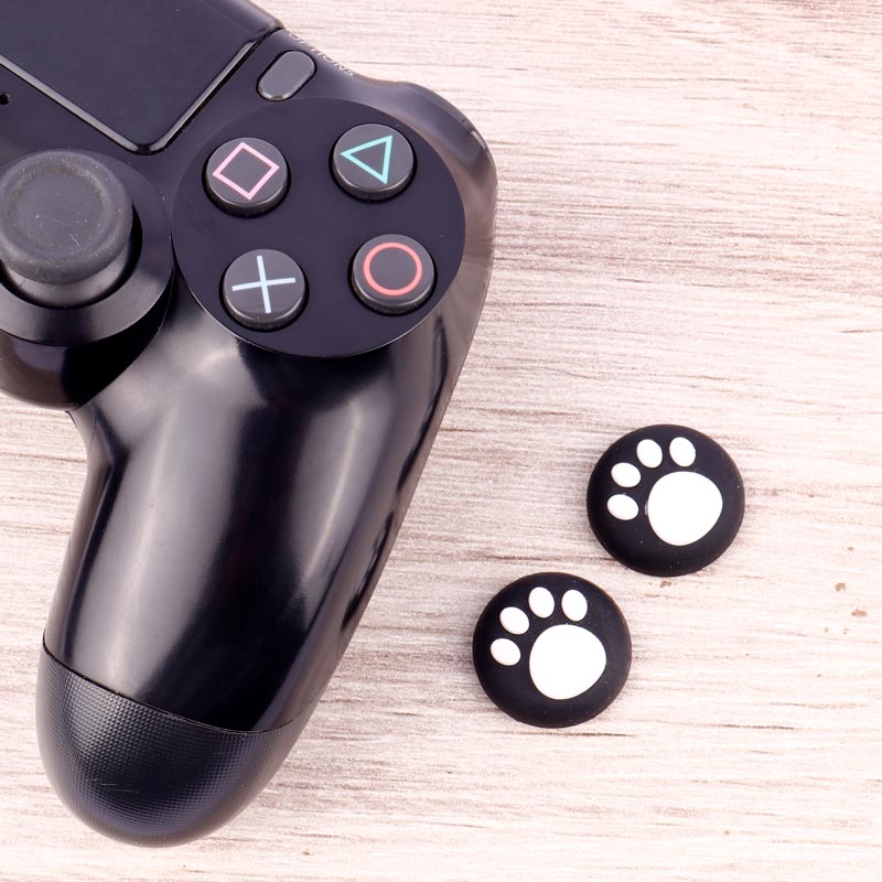 روکش آنالوگ دسته بازی Play Station/XBOX طرح رد پا سفید زمینه مشکی