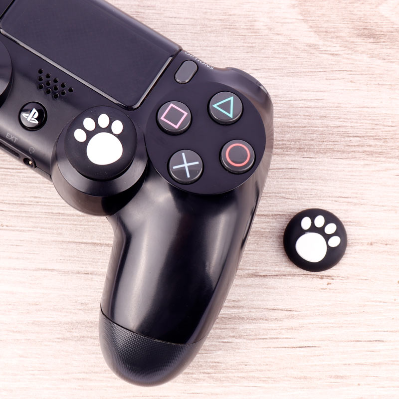 روکش آنالوگ دسته بازی Play Station/XBOX طرح رد پا سفید زمینه مشکی