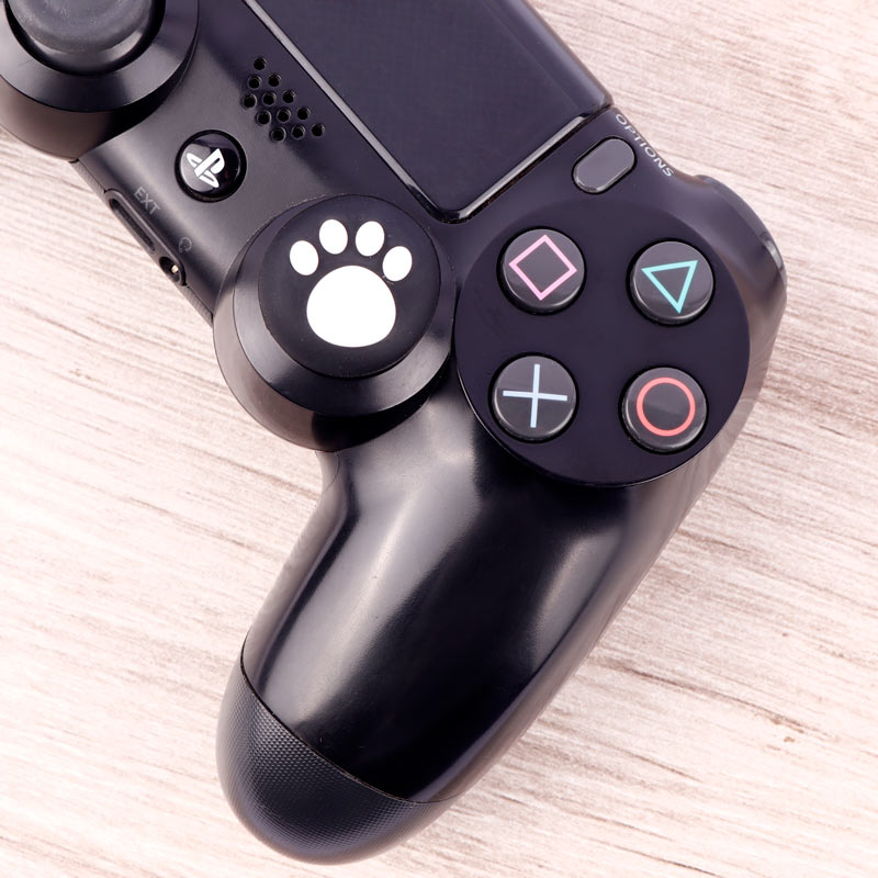 روکش آنالوگ دسته بازی Play Station/XBOX طرح رد پا سفید زمینه مشکی