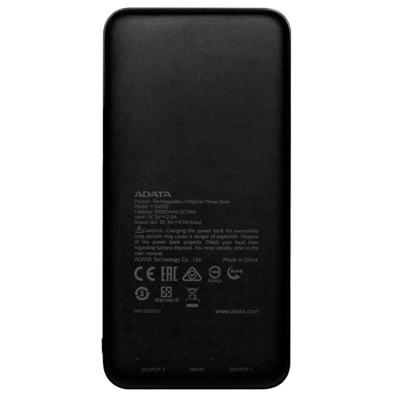 پاور بانک ای دیتا T10000 10W ظرفیت 10000 میلی آمپر ساعت