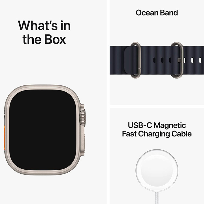 ساعت هوشمند اپل سری Apple Watch 49mm Titanium Case Midnight Ocean Band GPS + Cellular Ultra