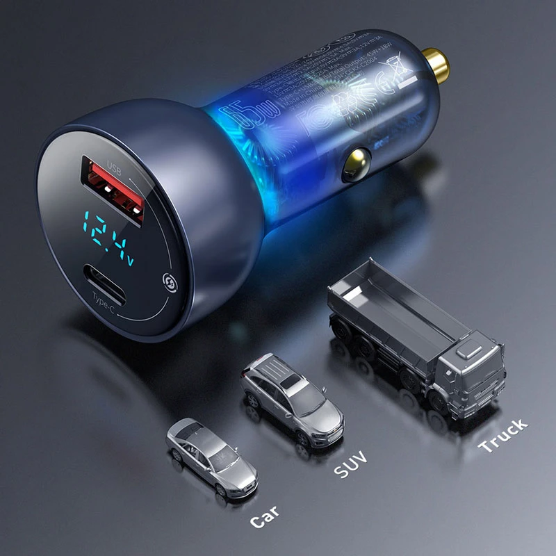 شارژر فندکی فست شارژ Baseus TZCCKX-0G 5A QC4.0 PD 65W + کابل تبدیل تایپ سی