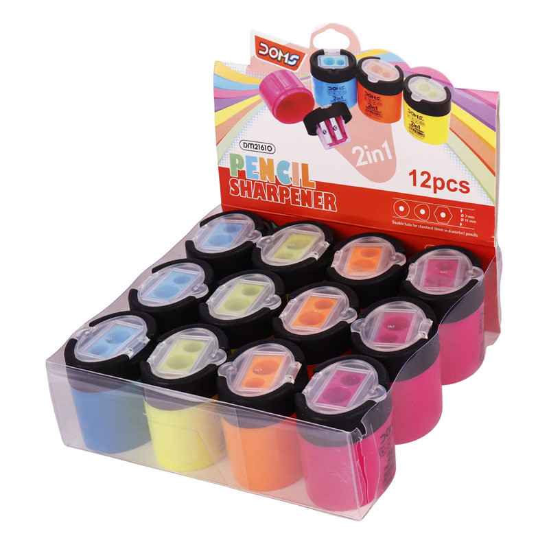 تراش پلاستیکی مخزن دار Doms DM21610 بسته 12 عددی