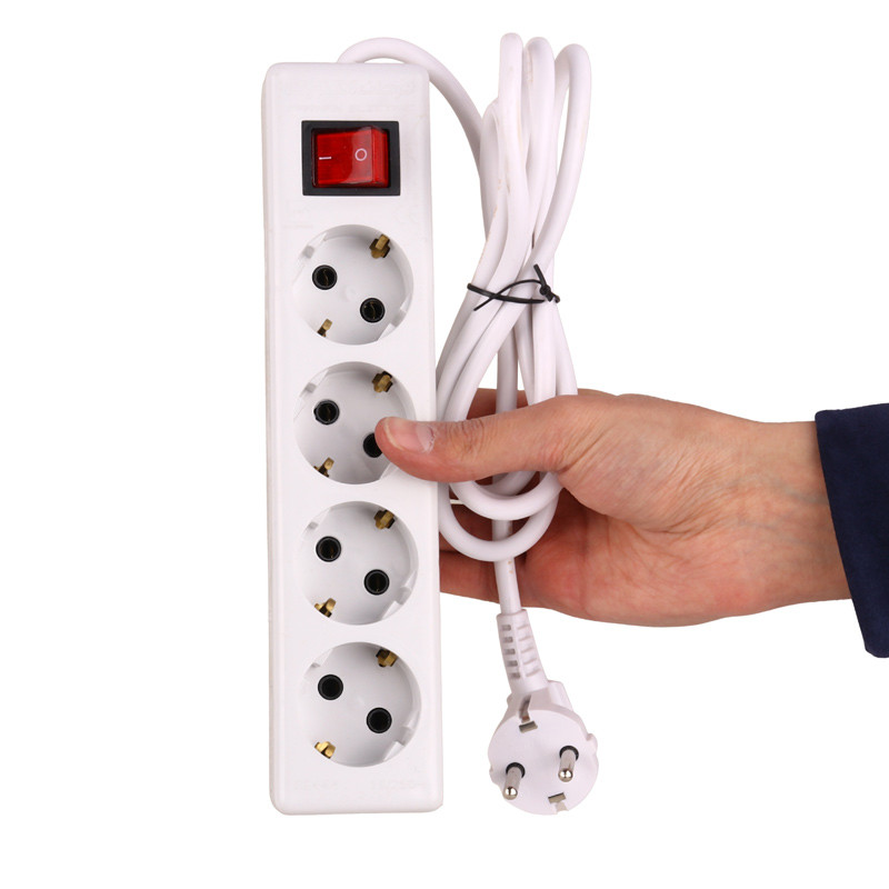 چند راهی 4 خانه برق ارت دار فرحان الکتریک FE444 با کابل 1٫8 متری