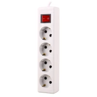 چند راهی 4 خانه برق ارت دار فرحان الکتریک FE444 با کابل 1٫8 متری