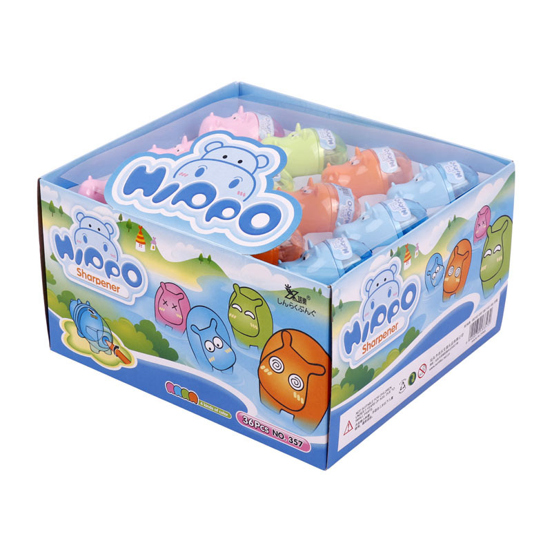 تراش پلاستیکی مخزن دار Hippo NO.357 بسته 36 عددی