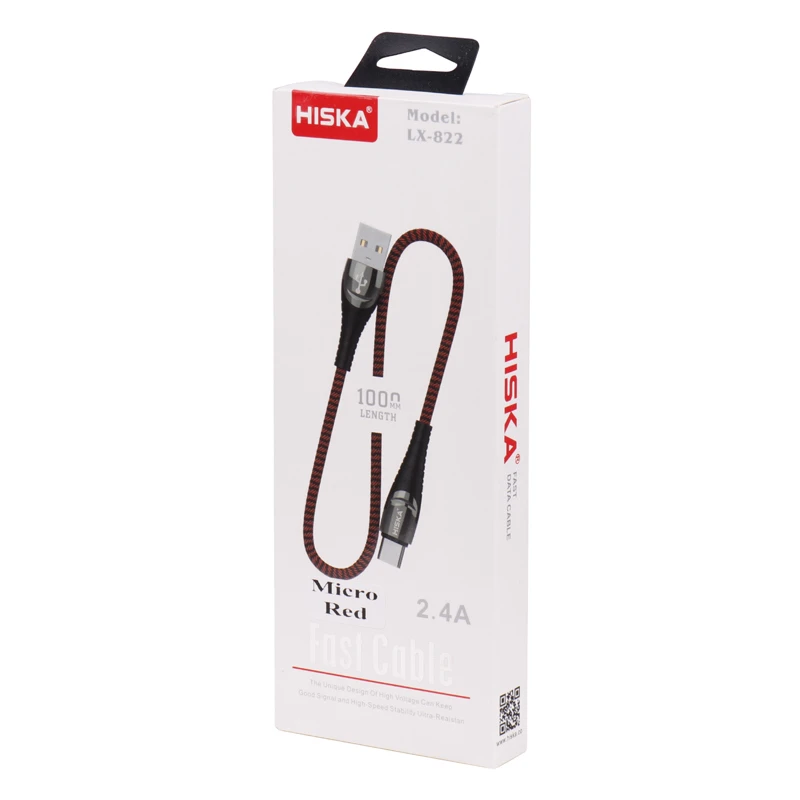 کابل میکرو یو اس بی فست شارژ 2.4 آمپر هیسکا LX-822 طول 1 متر