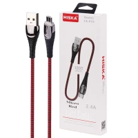 کابل میکرو یو اس بی فست شارژ Hiska LX-822 2.4A 1m