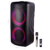 اسپیکر چمدانی بلوتوثی رم و فلش خور Hiska Party Box 1009 + میکروفون و ریموت کنترل