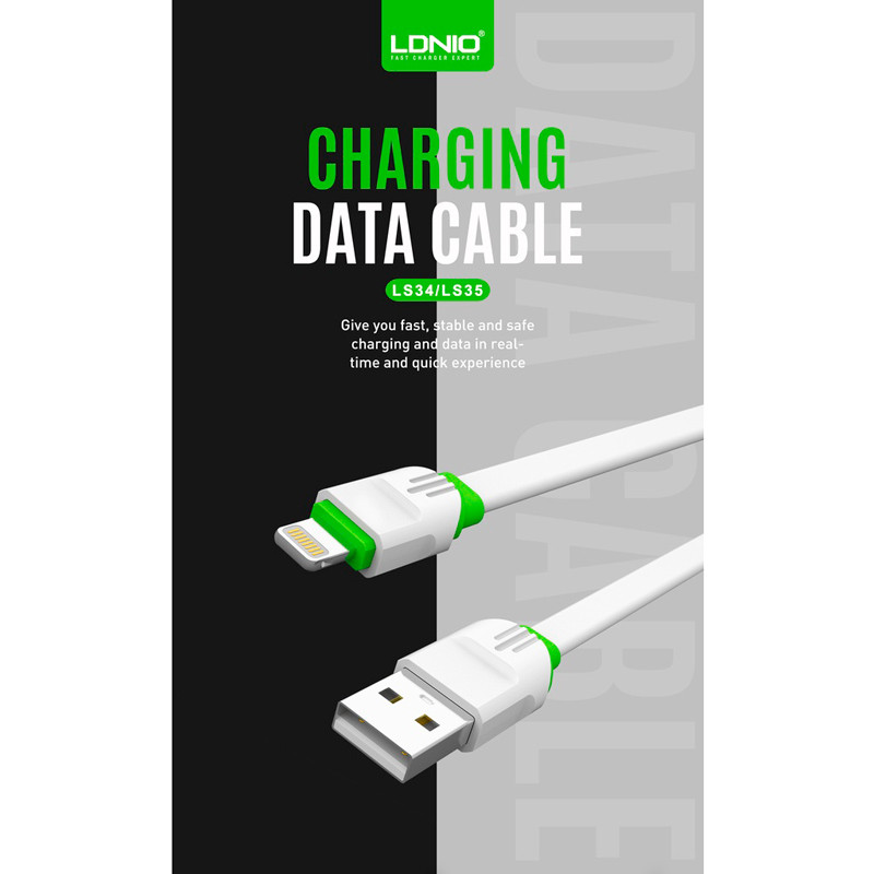 کابل آیفونی فست شارژ Ldnio LS-34 2.4A 1m