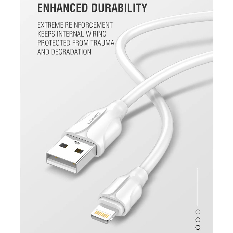 کابل آیفونی فست شارژ Ldnio LS-362 2.4A 2m