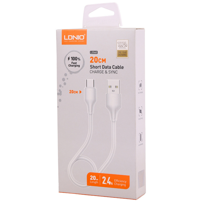 کابل کوتاه میکرو یو اس بی فست شارژ Ldnio LS540 2.4A 20cm