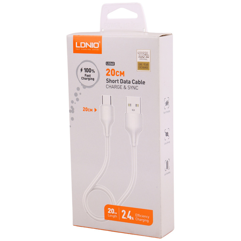 کابل کوتاه تایپ سی فست شارژ Ldnio LS540 2.4A 20cm