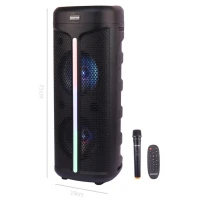 اسپیکر چمدانی بلوتوثی رم و فلش خور Macher MR-1000 + میکروفون و ریموت کنترل