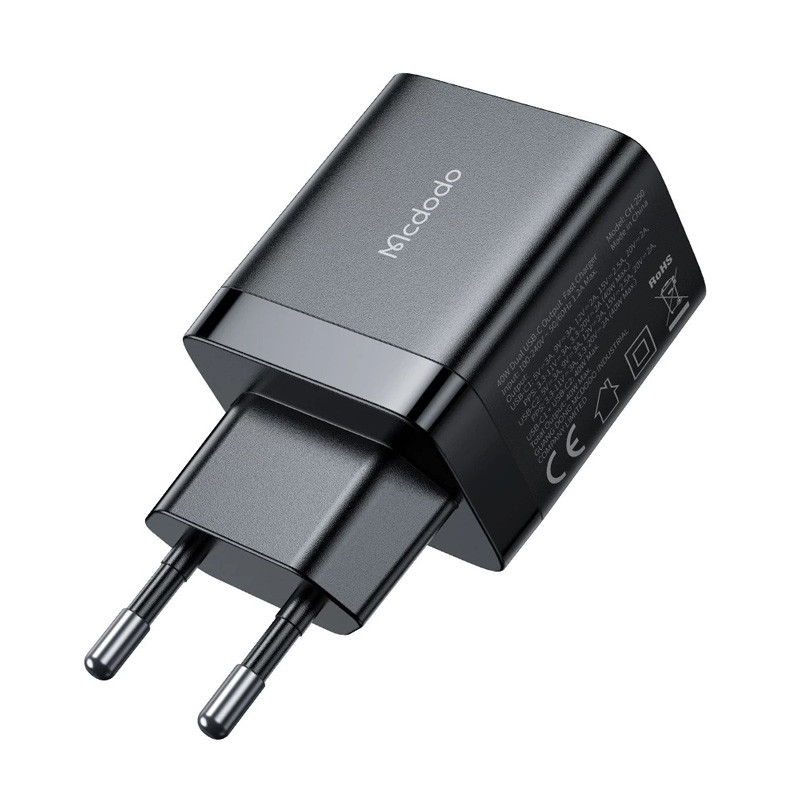 کلگی فست شارژ Mcdodo CH-2501 Gan 2Port 3A QC4.0 PD 40W Type-C