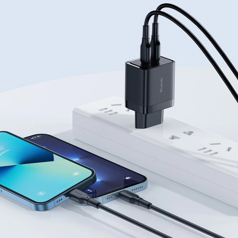 کلگی فست شارژ Mcdodo CH-2501 Gan 2Port 3A QC4.0 PD 40W Type-C