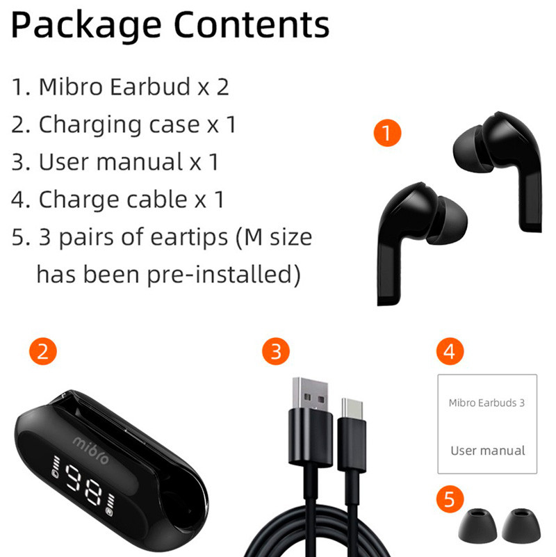 هندزفری بلوتوث دو تایی Mibro Earbuds 3 XPEJ006 TWS