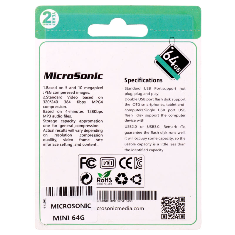 فلش 64 گیگ میکروسونیک Microsonic Drive Mini
