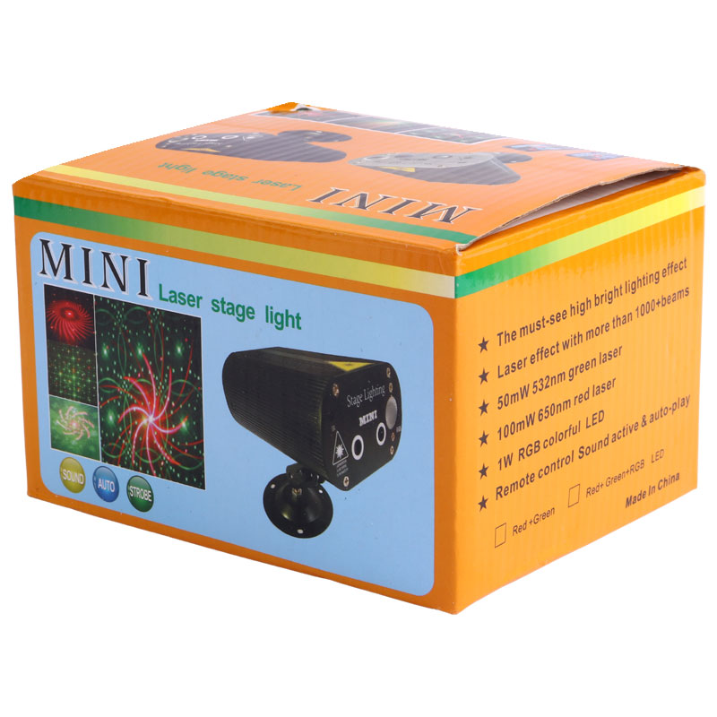لیزر رقص نور Mini Laser Stage Light + ریموت کنترل