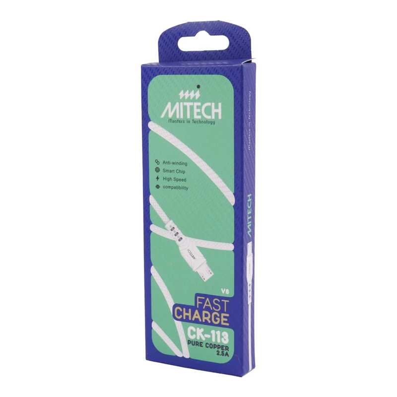 کابل میکرو یو اس بی فست شارژ 2.5 آمپر Mitech CK-113 طول 1.2 متر