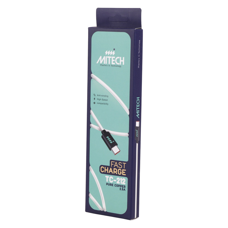 کابل تایپ سی فست شارژ Mitech TC-212 2.5A 1.2m