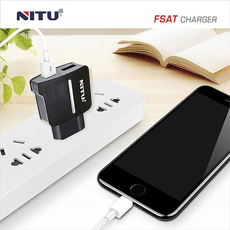 شارژر دیواری فست شارژ Nitu NT-TC022 2Port 2.4A 12W + کابل میکرو یو اس بی